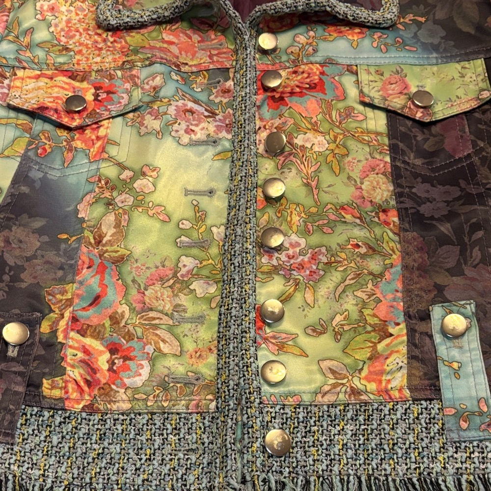 Bohemian Women's Floral Blazer with Tweed NWOT Size 6 - Picture 5 of 14
